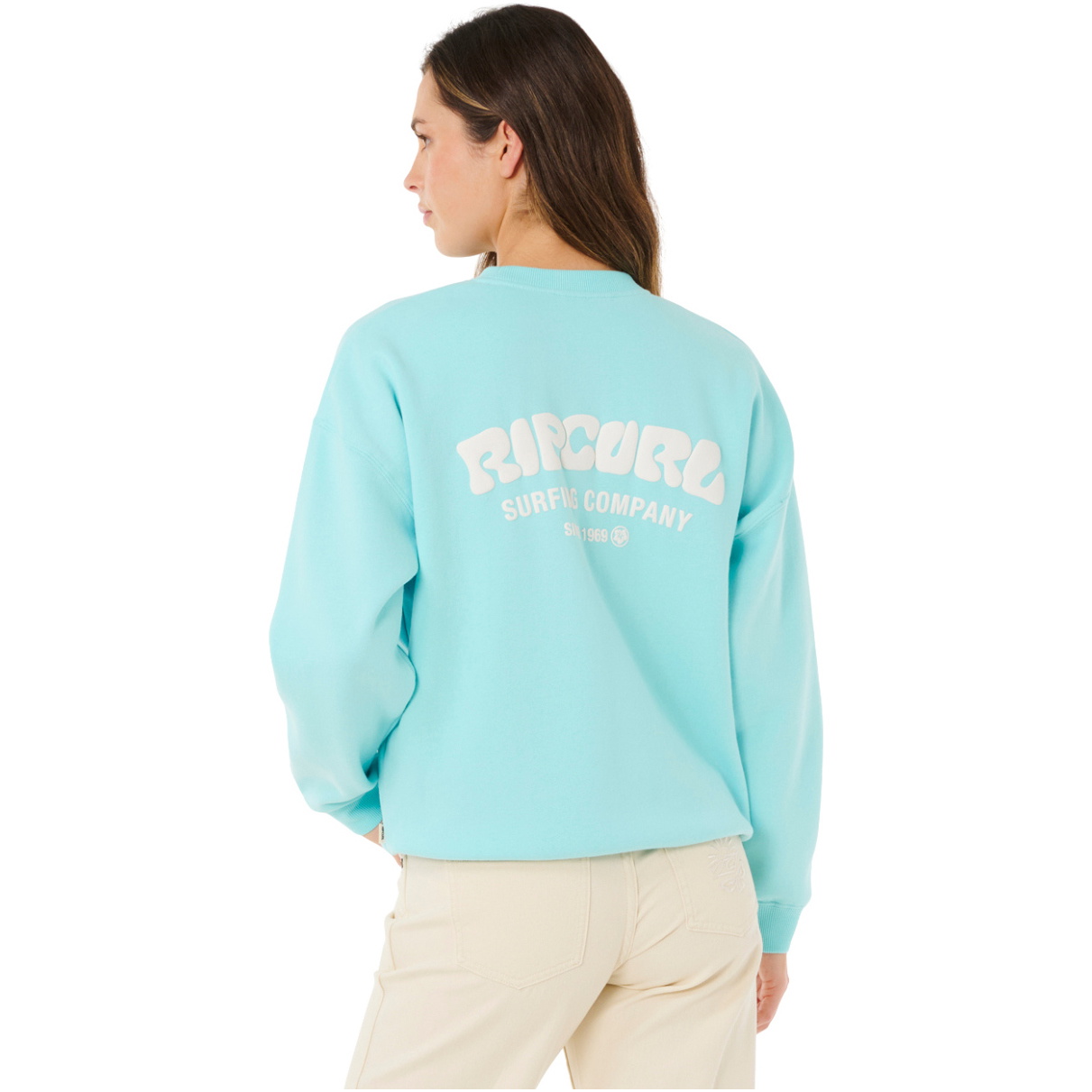 2026 Rip Curl Womens Surf Puff Inspired Crew 0AMWFL - Light Sea Blue